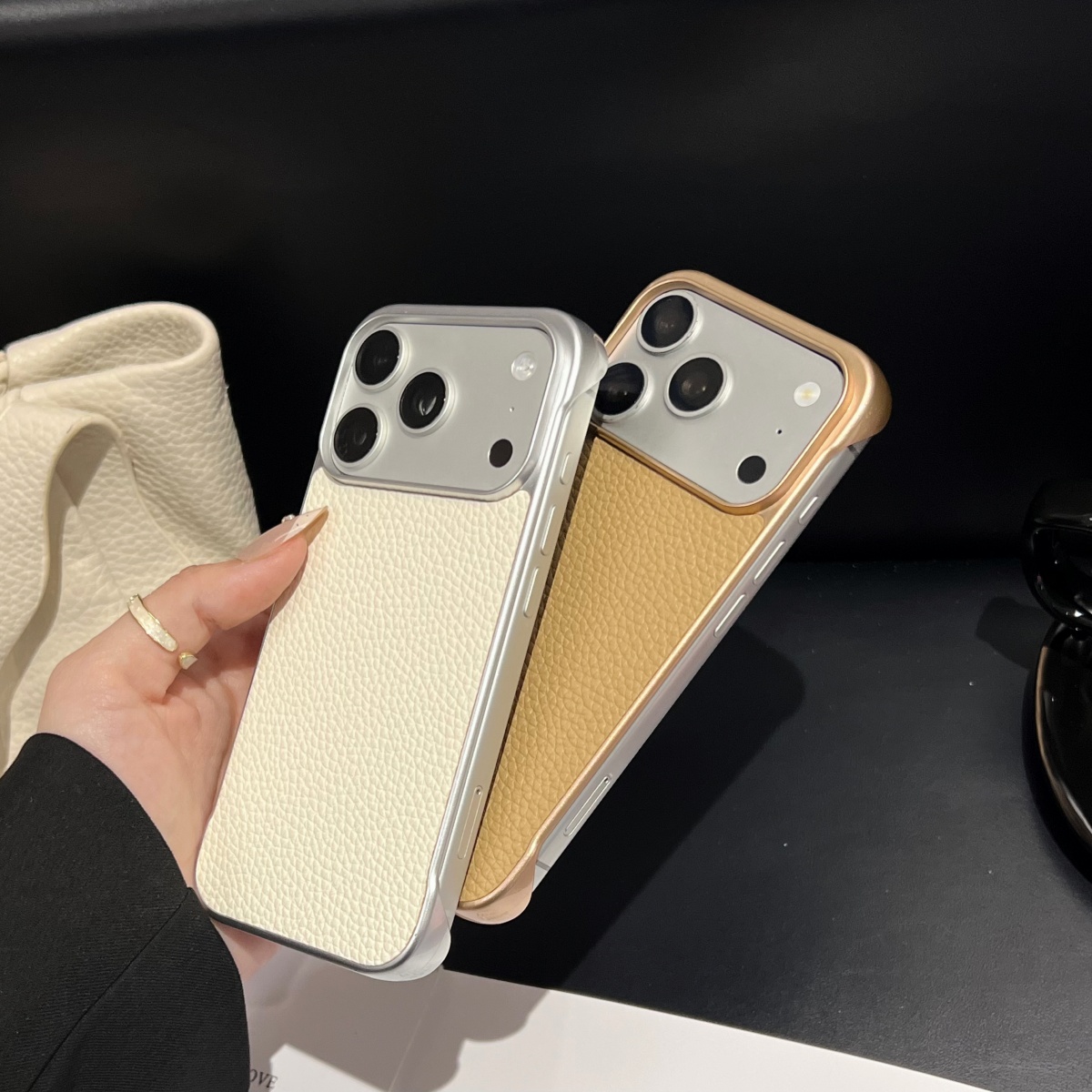 Ultra Thin Frameless Phone Cover - Ultradünne Rahmenlose Kühlende Hülle mit Lychee-Leder-Textur