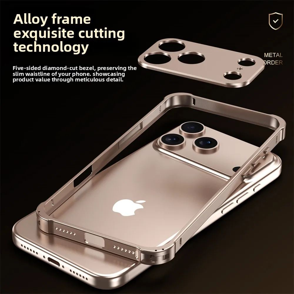 Metal Bumper Aluminum Frame Case - Original Farbe Aluminiumlegierung Metallrahmen Stoßstange Handyhülle